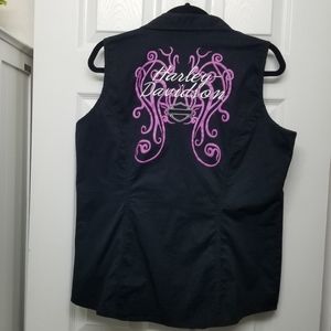 Harley-Davidson Womens Collared Zippered Vest